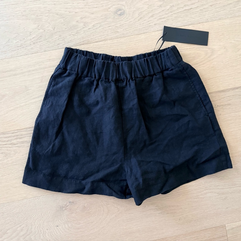 Jenni Kayne XS black Linen Logan Short